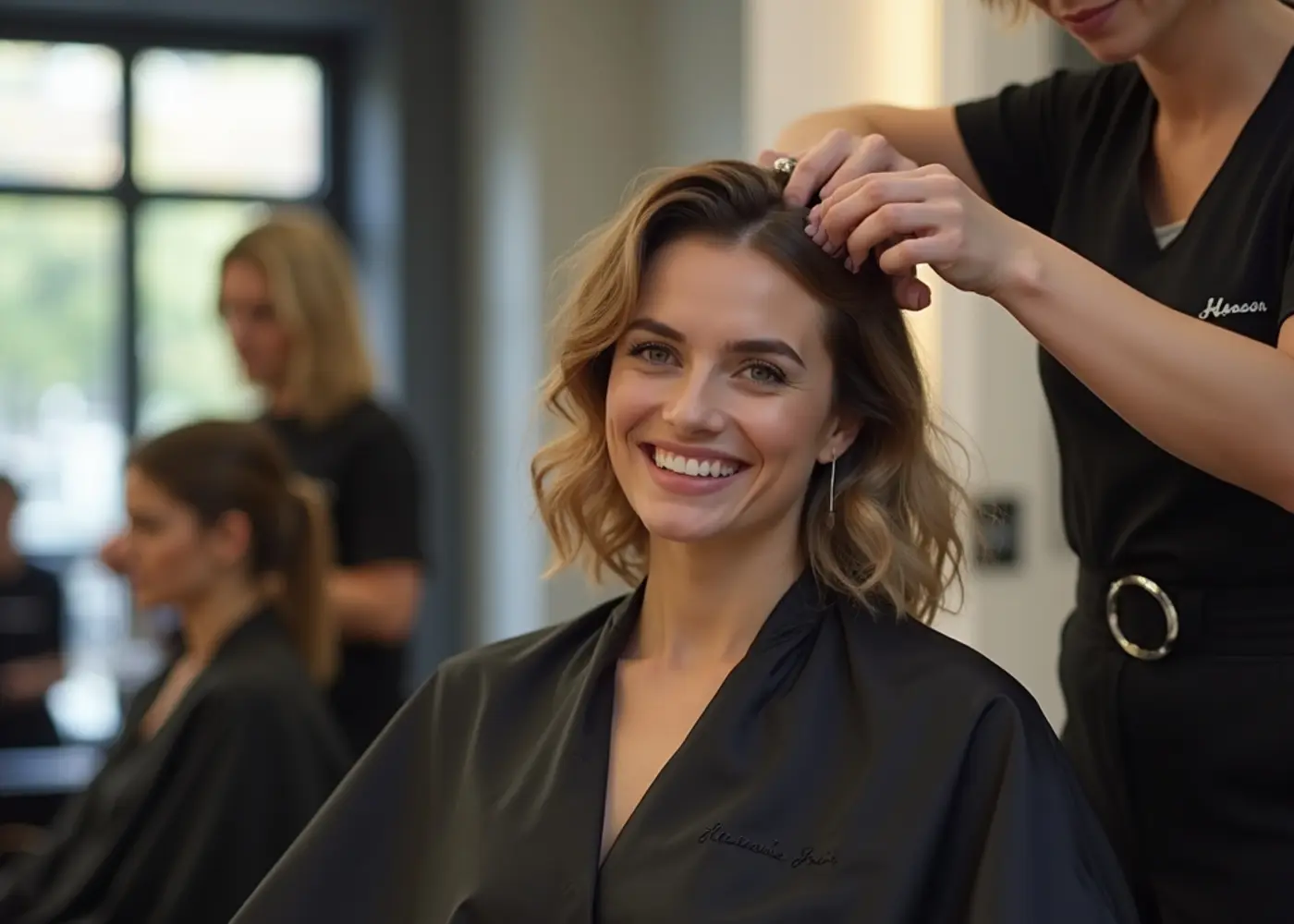 Zufriedene Kundin im Salon Hairflair